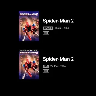 Spider-Man 2 Theatrical And Unrated HD MA