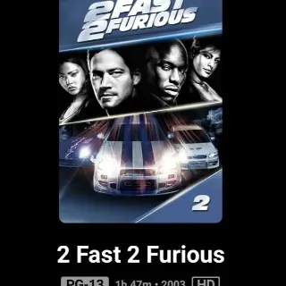 2 Fast 2 Furious HD MA Or 4K Itunes Ports