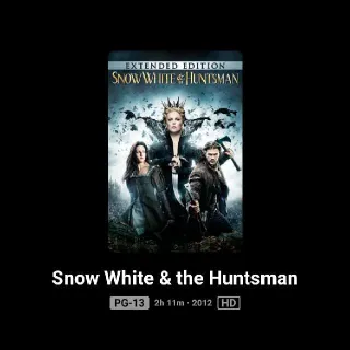 Snow White &The Huntsman Extended HD MA Or 4K Itunes