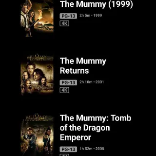 The Mummy Trilogy 4K MA