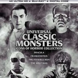 Universal Classic Monsters Collection 4K MA - Dracula, Frankenstein, Invisible Man, Wolf Man