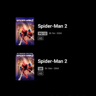 Spider-Man 2 Theatrical And Extended HD MA