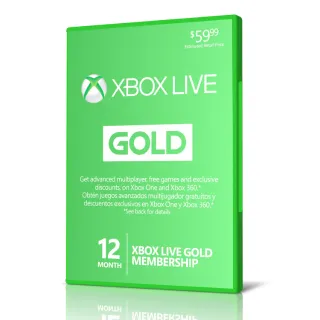 Xbox Live Gold Membership 12 Months Colombia