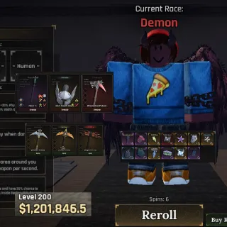 The Forge | DEMOE RACE 0.5% | Dragon Head Pickaxe | Prismatic • Arcane • Magma | Lv.200+ |1M COINS |Good Gear & Weapon 