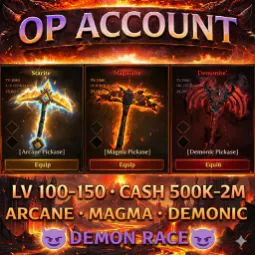 😈Demon Race | Demonic • Arcane • Magma |💵500K-2M Cash ,Lv. 100-150 | ⚒️ The Forge Account 