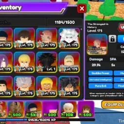 All Star Tower Defense ASTD Account - 26x 7 Star Units + 70x 6 Star + 80x 5 Star + VIP + x3 Speed + LVL 293 + Koro F III 