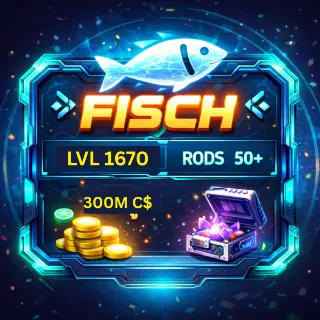 [FISCH]| LEVEL 1670 | 300M C$ | 50 RODS UNLOCKED | UNVERIFIED | INSTANT DELIVERY 
