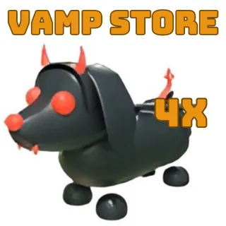 4x Halloween Evil Dachshund