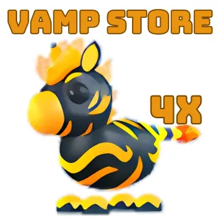4x FLAMING ZEBRA