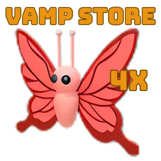 4x SCARLET BUTTERFLY