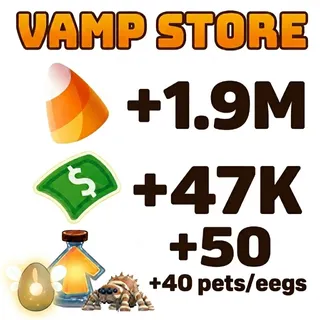 [Adopt Me] +1.9M Candy Corn + 47K Bucks + 50 Age Up Potion Account