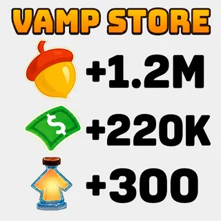 [Adopt Me] +1.2 Million Acorns + 220K Bucks + 300 Age Up Potions Account
