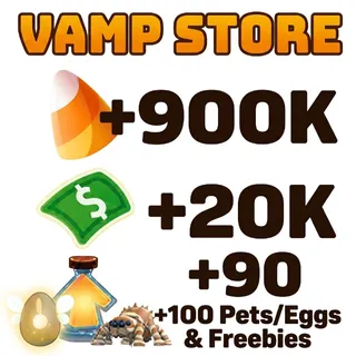 [Adopt Me] +900K Candy Corn + 20K Bucks + 90 Age Up Potion Account