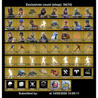 115+ OG Aerial Assault Trooper + Sparkle Specialist + Ikonik + Travis Scott + Glow + Fresh + OG AA1 (OG FORTNITE ACCOUNT)