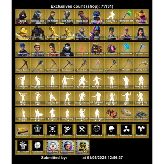 460 Skins + Ikonik + Travis Scott + The Reaper + Minty Axe + Huntmaster Saber + Trailblazer + Leviathan Axe (FORTNITE ACCOUNT)