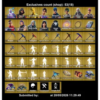 195+ Ikonik + Galaxy + World Warrior + Havoc + Clutch + Rose Team Leader (RARE FORTNITE ACCOUNT)