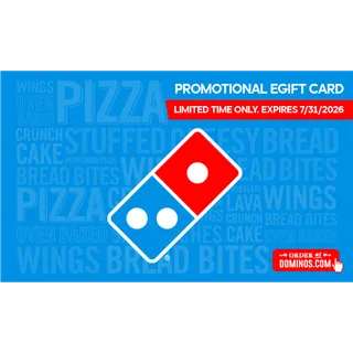 $10 Domino's Promotional Card - CAN BE USED ON FUTURE VISITS UNTIL 7/31/2026