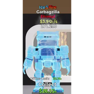 fortnite steal the brainrot lvl 200 ice & fire garbagzilla