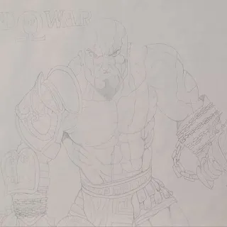 Hand Drawn Kratos GoW 2