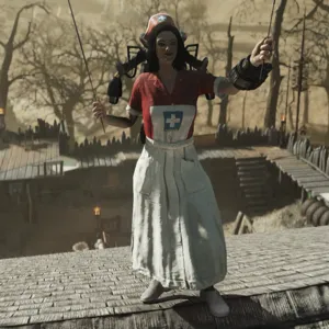 Red Asylum Dress +  Hat