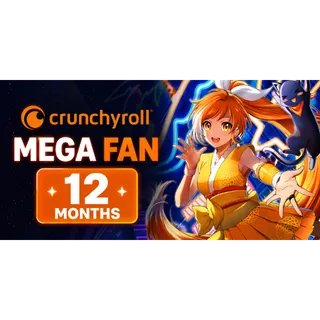 Crunchyroll Mega Fan – 12 Months Subscription (Premium Access)  - Global