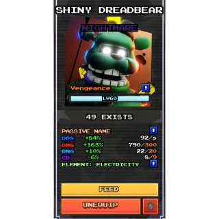 FNTD2 - Roblox - Five Nights TD 2 - Shiny Max Level Vengeance Dreadbear 