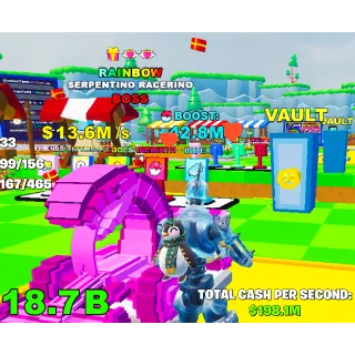 🌱 Fruits vs Brainrots 🌱🧠 13.6m ➣ Mini Sized Rainbow ➣ Max Traits ➣ Serpentino Racerino~🧠