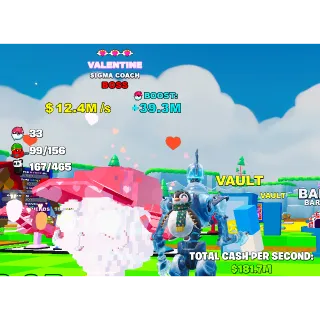 🌱 Fruits vs Brainrots 🌱🧠 12.4m ➣ Mini Sized Valentines ➣ Max Traits ➣ Sigma Coach~🧠