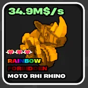 🌱 Fruits vs Brainrots 🌱🧠 34.9M/s ➣ Rainbow ➣ Max Traits ➣ 18Kg Moto Rhi Rhino~🧠