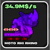 🌱 Fruits vs Brainrots 🌱🧠 34.9M/s ➣ Cyberpunk ➣ Max Traits ➣ 38Kg Moto Rhi Rhino~🧠