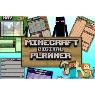 Minecraft Digital Planner Activities for Gamers Digital Journal Digital Planner Ultimate Life planner Goodnotes Geeky Planner