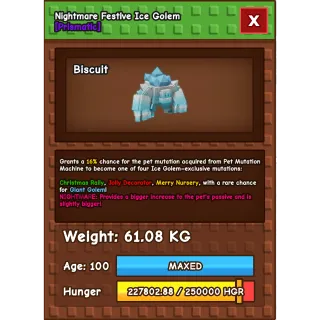 Festive Ice Golem 61kg NM HUGE