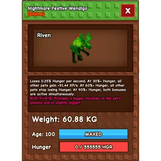 60kg Festive Wendigo NM Huge