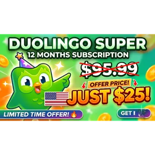 (12 Months) Super Duolingo Individual Plan Subscription (12 Months) 