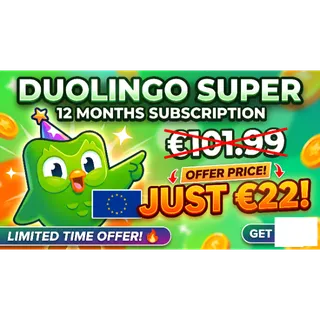 €101.99 Super Duolingo (12 Months) Individual Plan Subscription at Just £22 (approx $25)
