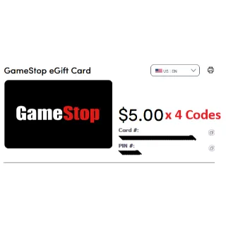 $20.00 USD (4 x $5) GameStop at Just $18 Only