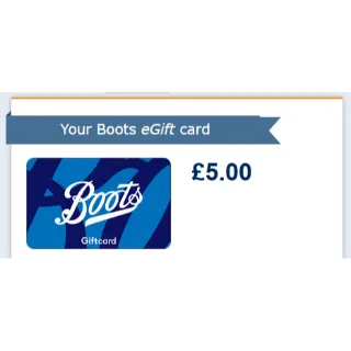 £5.00 GBP (~ $6.75) Boots Uk Gift Card at just £3.50 GBP (~ $4.7) only 