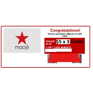 $15.00 USD (3 x $5) Macy's at just $13 only