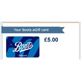 £5.00 GBP (~ $6.71) Boots Uk Gift Card at just $4 only 