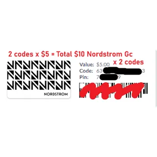 $10.00 USD (2 x $5) Nordstrom eGift at just $8