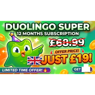 £68.99 Super Duolingo (12 Months) Individual Plan Subscription at Just £19 (approx $25)