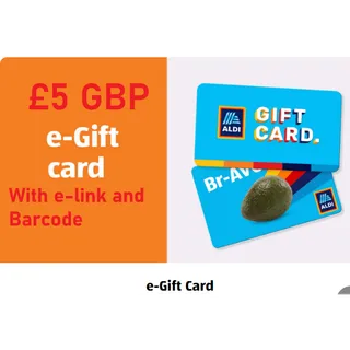 £5.00 GBP (~approx $6.75) ALDI UK Gift Card at just $4.5