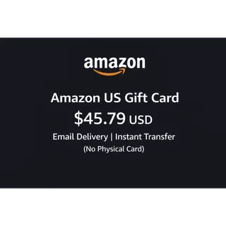 Amazon US Gift Card $45.79 (Instant Email Delivery)