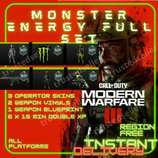 CALL OF DUTY MODERN WARFARE III - Warzone MONSTER ENERGY FULL SET - 12 CODES 