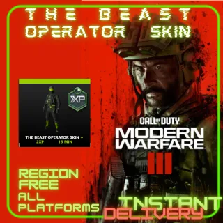 CALL OF DUTY MODERN WARFARE III THE BEAST OPERATOR SKIN -  MONSTER ENERGY