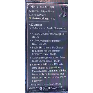 Yen’s Blessing *Sorcerer* 925