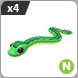 4x Garden Snake Neon Luminous