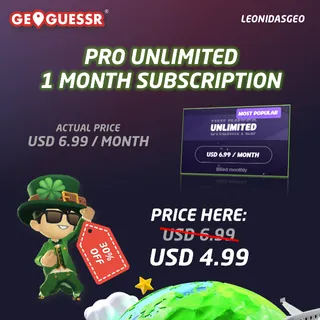 GeoGuessr Subscription to YOUR ACCCOUNT | Pro Unlimited 1 Month