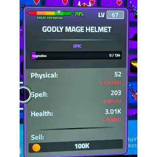 Godly mage helm 