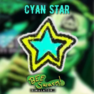 Cyan Star Sticker - Bee Swarm Simulator (BSS)